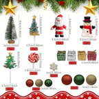 45PCS Christmas Cake Toppers Merry Christmas Cake Decorations with Santa Snowman Tree Snowflake Lollipop for Xmas Birthday Party