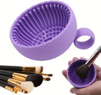 Silicone Makeup Brush Cleaner Bowl - 1pcs Unscented Brush Cleaning Mat with Scrubber Pad for Eyebrow, Blush, Facial & Eye Brushes, Makeup Brush Cleaner Pad, Beauty Tools, Gifts for Makeup Lovers