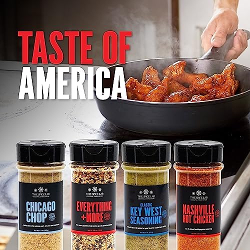 The Spice Lab Taste of America Gourmet Spice Set – BBQ & Grilling Seasonings Collection, Made in USA, Kosher, Non-GMO, Gluten-Free – Premium Cooking Gift Set