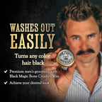 THE VINTAGE GROOMING CO. Black Mustache Wax | Black Magic Death Grip Moustache Wax | Hide Grey Hair In Beard Or Moustache | Extra Strong Hold Mustache Wax Unscented | 1 oz Tin Heat Source Required