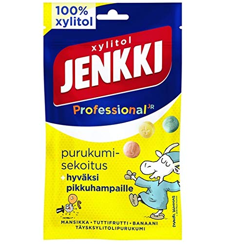 Cloetta Jenkki Xylitol Strawberry Tutti frutti Banana Chewing gum 16 Pack of 75g