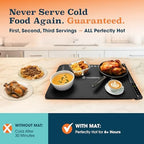 TRAVELISIMO Warming Mat for Food, 24x16in Warming Trays For Buffets Party & Family Dinners - Food Warming Mat keeps Meals Warm & ready to Serve, Electric Warming Tray With Elegant Design For any Table