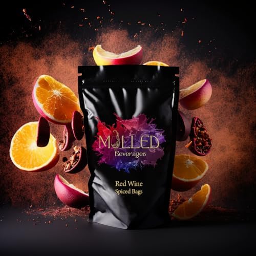 Mulled Wine Spice Bags by Mulled Beverages — 10 Premium Sachets | Gluhwein Spice Kit for Red Wine | Mulling Spices for Hot Wine, Cider & Holiday Drinks | 75g, Makes 10 Servings