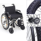 Rear Wheel Assembly for Wheelchair, 24" x1.95" (50-507) Pneumatic Tire Replacement Parts, All Terrain Back Wheels for Indoor and Outdoor(Bearing 12.7mm)