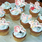 Rsstarxi 80 Pack Edible Horse Cupcake Toppers Rainbow Cake Decorations Horse Cupcake Decorations for Baby Shower Girls Birthday Party Decorations