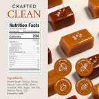 Béquet Assorted Caramels - Gourmet Individually Wrapped Candy Variety Pack - Celtic Sea Salt, Salt Chocolate, Classic Vanilla, Butterscotch, Green Apple, Salted Mocha & Salted Butterscotch - 24 oz Resealable Pouch