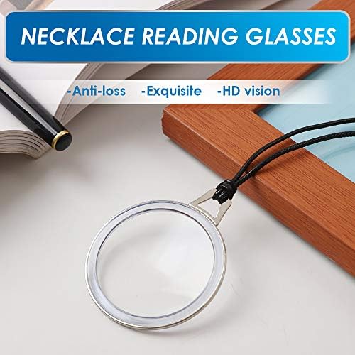 TERAISE Reading Glasses Pendant Necklace Readers Lightweight Portable Anti-loss Reading Glasses with Exquisite Case for Women