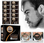 Natural Darkening Beard Blackening Color Shampoo, Beard Coloring for Men Dye Shampoo (1Box/10Pcs)