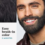 Just For Men Mustache & Beard multiple uses Beard Dye for Men with Brush Included, With Keratin Biotin Aloe and Coconut Oil for Healthy Facial Hair - Real Black, M-55, Pack of 1 (Packaging May Vary)