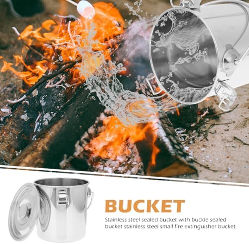 Healeved Stainless Steel Bar Bucket Dog Water Pail Stainless Steel Bucket with Lid Beverage Tub Ice Iron Camping Compost Kitchen Compost Bin Flour Tinplate