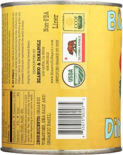 Bianco DiNapoli Organic Whole Peeled Tomatoes, 28 oz, 6 pack (One Pack)