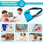 KONSEDIK Arm Sling for Kids - Adjustable Breathable Shoulder Immobilizer with Pockets,Supports Rotator Cuff Injury,Wrist,Elbow,Clavicle Fracture Recovery,Post-Surgery Sling for Left or Right Arm(Blue,X-Small)