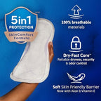 TNA Sensitive Care Incontinence Pads, Bladder Control, Postpartum for Women, Overnight Absorbency, Extra Coverage, 135 Count