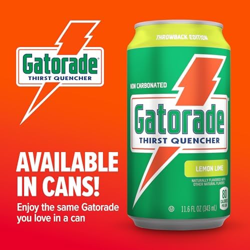 Gatorade Thirst Quencher, Lemon-Lime, 12 Fl Oz Cans (Pack of 18)