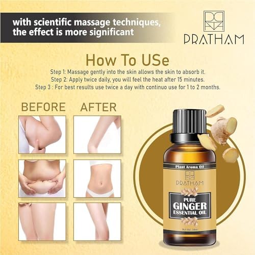 Fat Loss Oil, Belly Natural Drainage Ginger Oil Essential Relax Massage Oil, Belly & Waist Stay Perfect Shape, Pack of 2-30ml