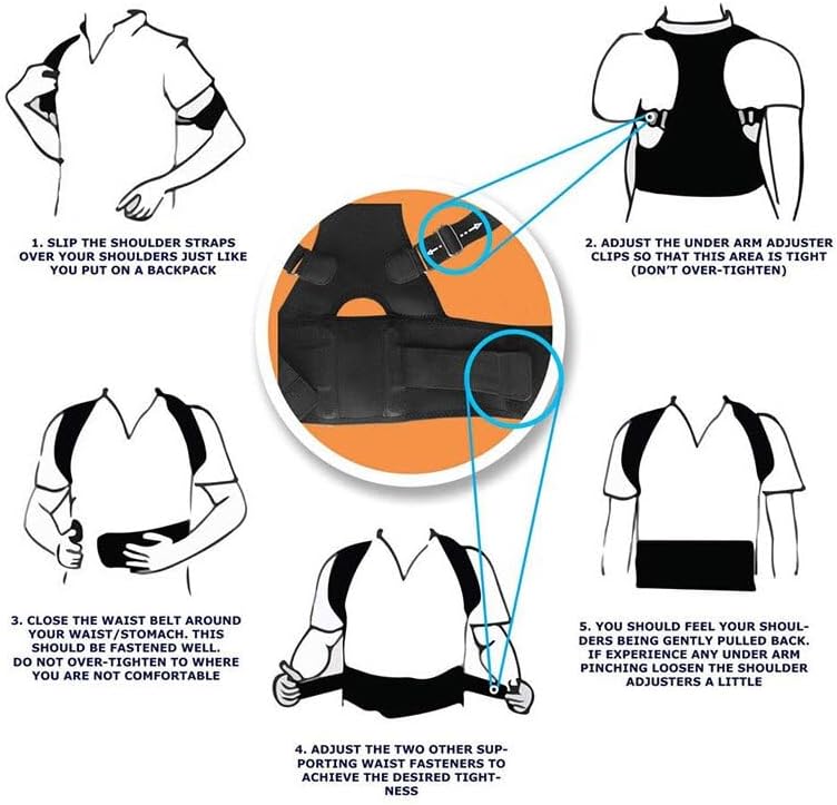 Posture Corrector - Magnetic Posture Corrector for Men & Women, Breathable & Adjustable Back Brace, Back Stretcher for Lower Back Pain Relief, Back & Shoulder Brace Belt