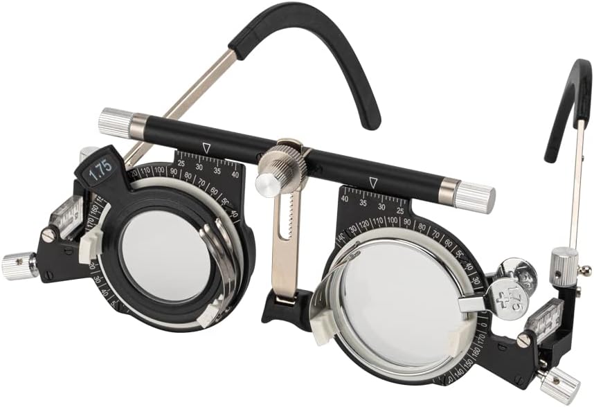 Adjustable Optical Optic Trial Lens Frame Eye Test Glasses Optometry Optician Easily Changeable Cylinder Axis Fully Adjustable Temple Length and Nose Rest (PD:50-80)