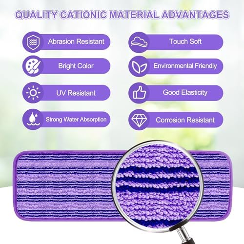 2 Pack Upgraded Reusable Mop Pads Compatible with Swiffer PowerMop, Mop Refill Pads Replacement for Swiffer Power Mop Spray Mop Pads for Multi-Surface Floor Cleaning, Quality Updated Cationic Material