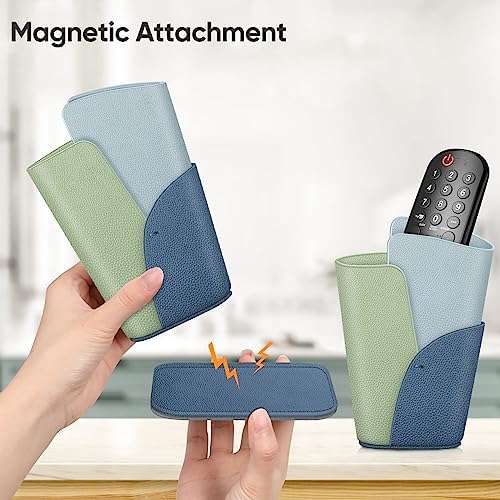Fintie Eyeglasses Holder - Anti-scratch Premium Vegan Leather Glasses Stand Case for Desk or Nightstand, Ocean Blue