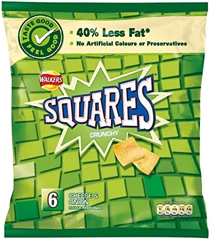 Walkers Squares - Cheese & Onion (6x25g)