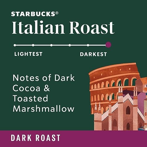 Starbucks Ground Coffee, Dark Roast Coffee, Italian Roast, 100% Arabica, 1 bag (18 oz) (Pack of 2)