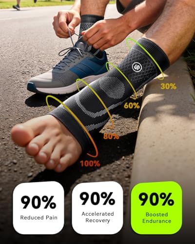 3 Pairs Ankle Brace for Women & Men,[Upgraded Ultra Breathable] Plantar Fasciitis Socks,Ankle Compression Sleeve for Achilles Tendonitis Relief, Heel Pain,Foot Pain and Swelling in Ankle Support (L)