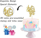Gold Glitter She Said Yes Cake Topper - for Engagement/Bridal Shower/Wedding Shower/Proposal/Bachelorette Party Decorations