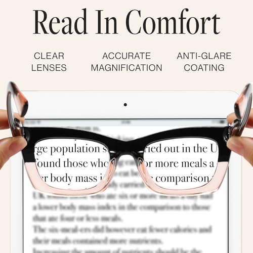 CCVOO 2.0 Style Reading Glasses for Women, Stylish Eyeglasses, Blue Light Readers, Cheaters, (A1 Mix)
