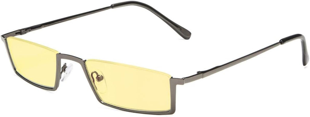 Eyekepper Blue Light Blocking Reading Glasses Half-Rim Computer Readers Eyeglasses-Yellow Tinted Lens Reading Glasses (Gunmetal, +1.25)