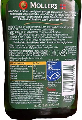 Möllers Tran Cod Liver Oil 250 ml/ 8.45 fl oz | Citron Flavor | Omega-3 | Fish Liver Oil