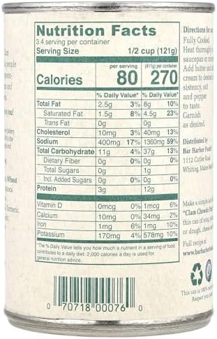 Bar Harbor New England Style Clam Chowder, Condensed, 14.5 oz – Classic Creamy Chowder [Pack of 6]