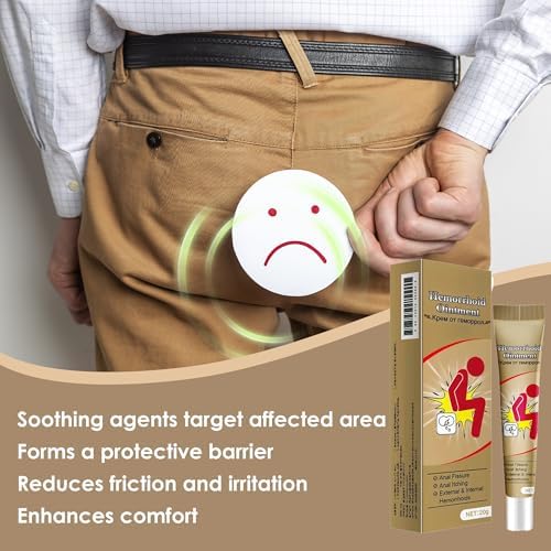 Hemorrhoid Cream, Herbal Hemorrhoid Ointment, Natural Itching & Burning Relief Hemorrhoidal Cream, External Discomfort Support for Men Women 20g