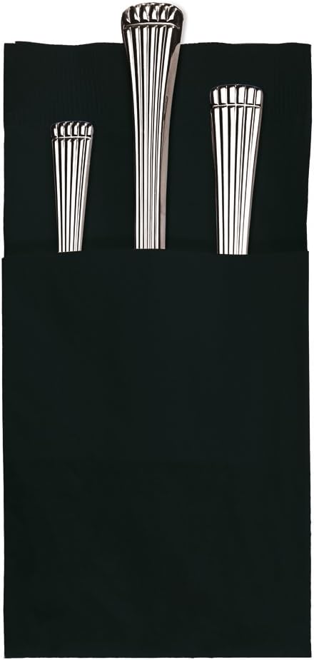 Hoffmaster 020166 Quickset Fold 603-QSD13 Dinner Napkin, Coin Embossed, 2 Ply 17" x 17", Black (Pack of 800)