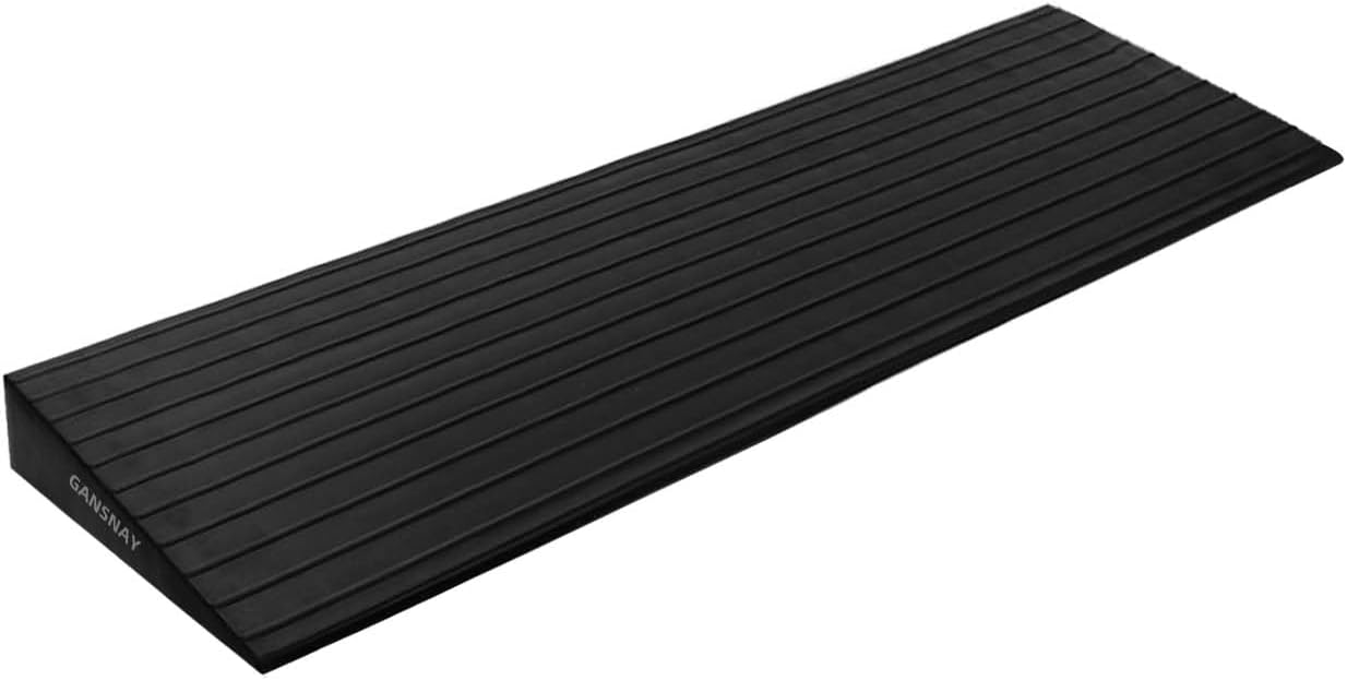 Threshold Ramp for Doorways 2" Rise- Odorless Indoor Entry Ramp- Non-Slip& Cuttable Handicap Ramp for Wheelchairs, Robot Vacuum Cleaners, Scooters, Strollers- Black- 2″Rise (31.5″×8.7″)