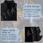 Men's Long Sleeve Shirts Retro Style Lace up for Medieval,Viking,Hippie Halloween Cosplay Pirate Renaissance Costume