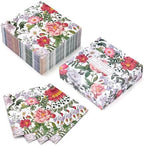 WRAPAHOLIC 50Pcs Floral Cocktail Napkins - 3 Ply Disposable Flower Garden Blossom Paper Napkin for Wedding Bridal Shower Baby Shower Tea Party Birthday - 5 x 5 In