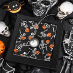 Whaline Halloween Paper Napkins Skeleton Pumpkin Luncheon Napkin Black Disposable Dessert Dinner Hand Napkin for Home Kitchen Restaurant Party Supplies, 50 Pcs