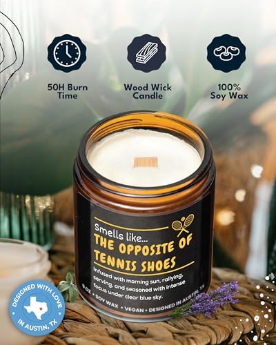 Funny Tennis Candle, Unique Sports Themed Gifts for Men & Women, Hilarious Tennis Lover Gifts for Coach and Player, Perfect Present for Birthday, Christmas, Special Occasions, Gift Ready