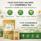 Manzanilla Té (Chamomile Tea) – 60 Premium Tea Bags – 100% Natural Herbal Infusion (Matricaria chamomilla) – Soothing Nightly Ritual – Caffeine-Free, Vegan, Non-GMO – Authentic by BEXPERTSUSA