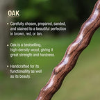 Brazos Handcrafted Wood Walking Stick, Twisted Oak, Ergonomic Style Handle, for Men & Women, Made in The USA