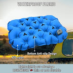Inflatable Seat Cushion, Lightweight Stadium Seat Pad, Travel Air seat Cushion Anti-Slip for Airplane, Long Flight, Hiking, Climbing, Home and Camping,Blue