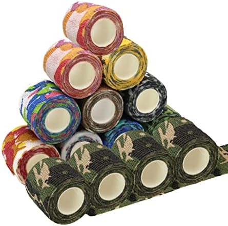 15 Pack 2 Inch x 5 Yards Self Adhesive Bandage Breathable Cohesive Bandage Wrap Rolls Elastic Self-Adherent Tape for Stretch Athletic, Sports, Wrist, Ankle (Multi Camo)