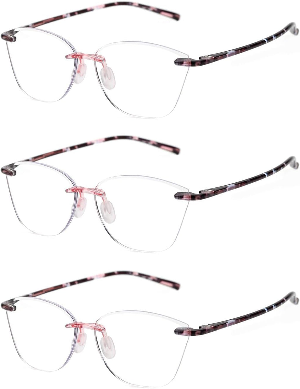 TERAISE Rimless reading glasses for women Comfortable Lightweight Frameless Reader Blue Light Blocking Computer Eyeglasses