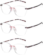 TERAISE Rimless reading glasses for women Comfortable Lightweight Frameless Reader Blue Light Blocking Computer Eyeglasses