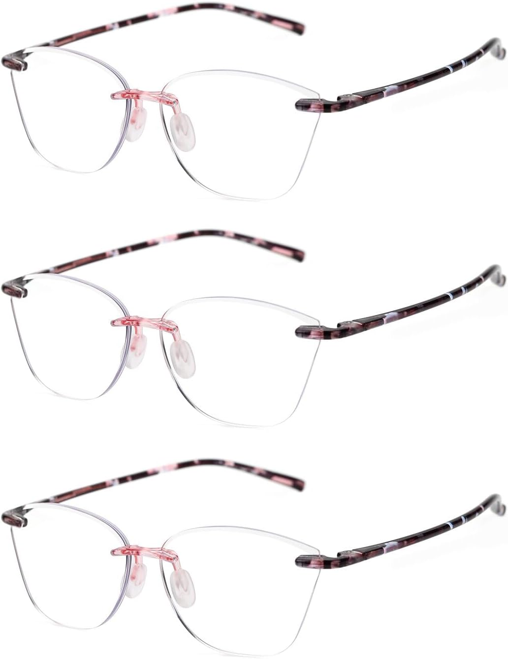 TERAISE Rimless reading glasses for women Comfortable Lightweight Frameless Reader Blue Light Blocking Computer Eyeglasses