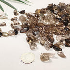 Natural Smoky Quartz Tumbled Chips Crushed Crystal Stone, 7-9mm Polished Healing Crystal Chips Healing Reiki Crystal Jewelry Making Home Decoration