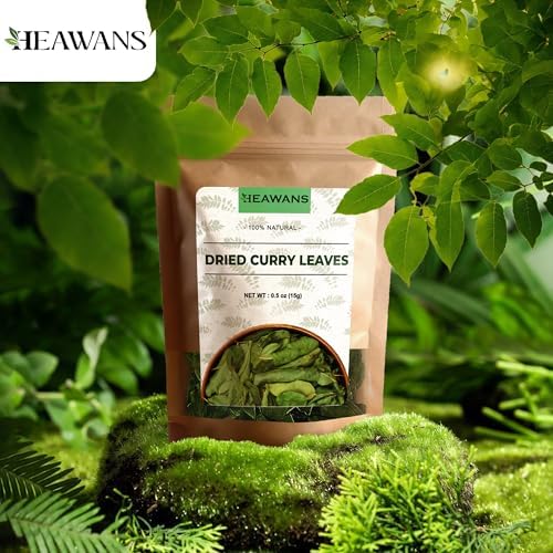 Premium Air Dried Curry Leaves 0.5oz (15g) – 100% Natural Whole Kadi Patta, Each Leaf Carefully Handpicked, Non-Broken & Aromatic