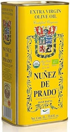 Nuñez de Prado Extra Virgin Olive Oil, 33.8 Fl Oz (1Liter)– USDA Organic, DOP Baena, First Cold Pressed, Family Estate Harvest [Pack of 2]
