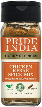 Pride of India | Butter Chicken Kebab Seasoning Marination Spice 1.7 oz (48 gm) Small Dual Sifter Bottle | Gourmet Spice Blend Ideal for Grilling, BBQ & Roasting | Prepare Juicy Kebabs, Chicken, Wraps, Pizza | Vegan, Gluten-Free, Preservatives Free