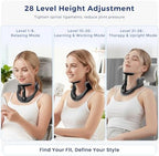 Posture Corrector for Neck & Cervical Spine Alignment - Memory Foam Support for Pain Relief, Tech Neck, 360° Adjustable Neck Collar, (Black, Large)